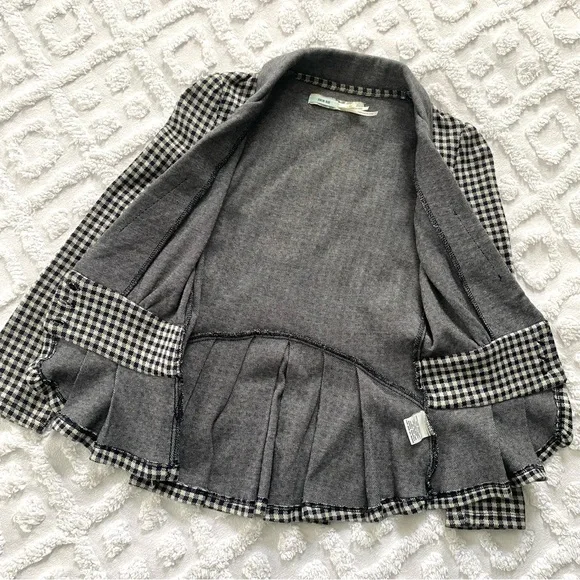KIMCHI BLUE Black & Cream Gingham Blazer - Picture 6 of 11
